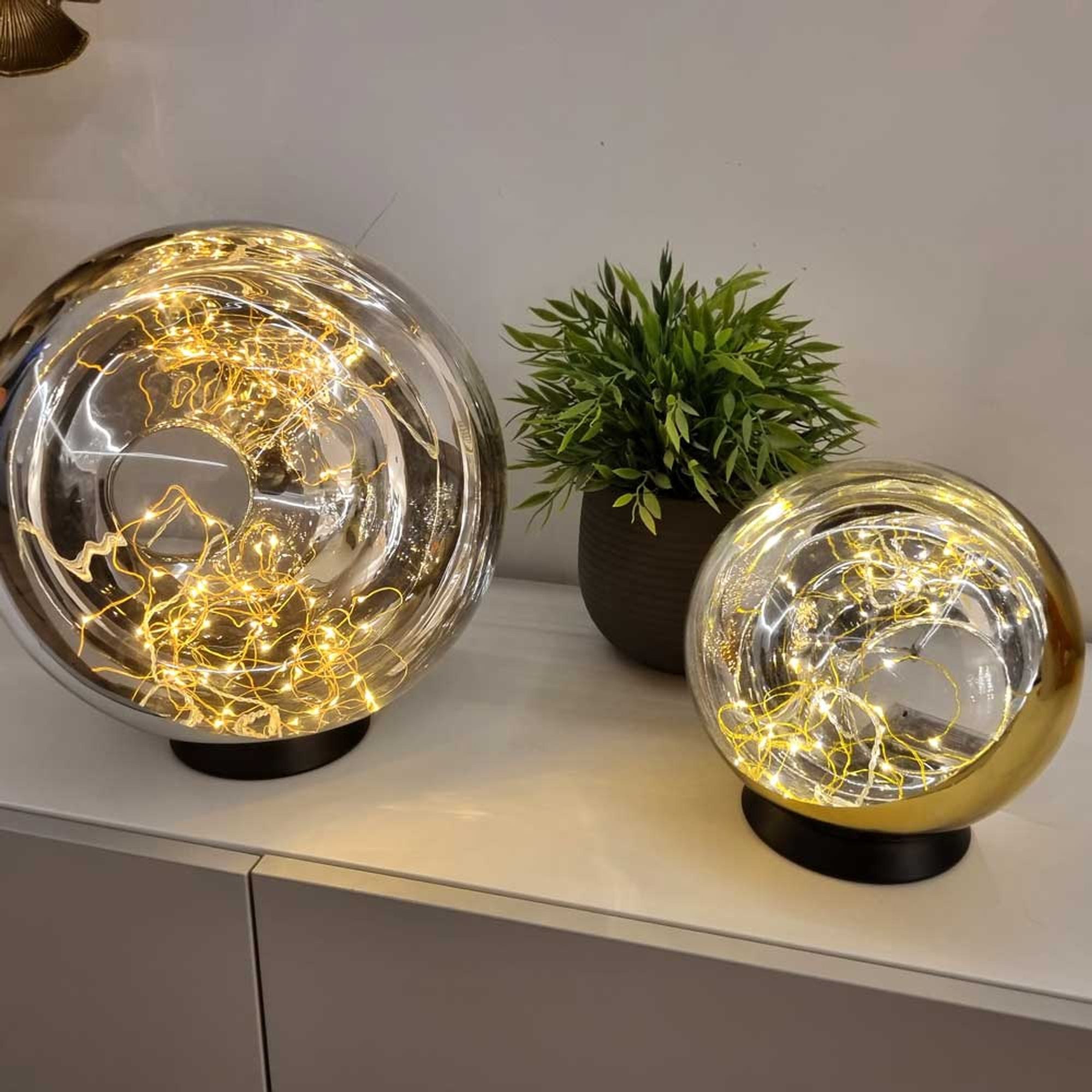 s.luce Tischleuchte Orb LED-Dekolampe Braun, Warmweiß