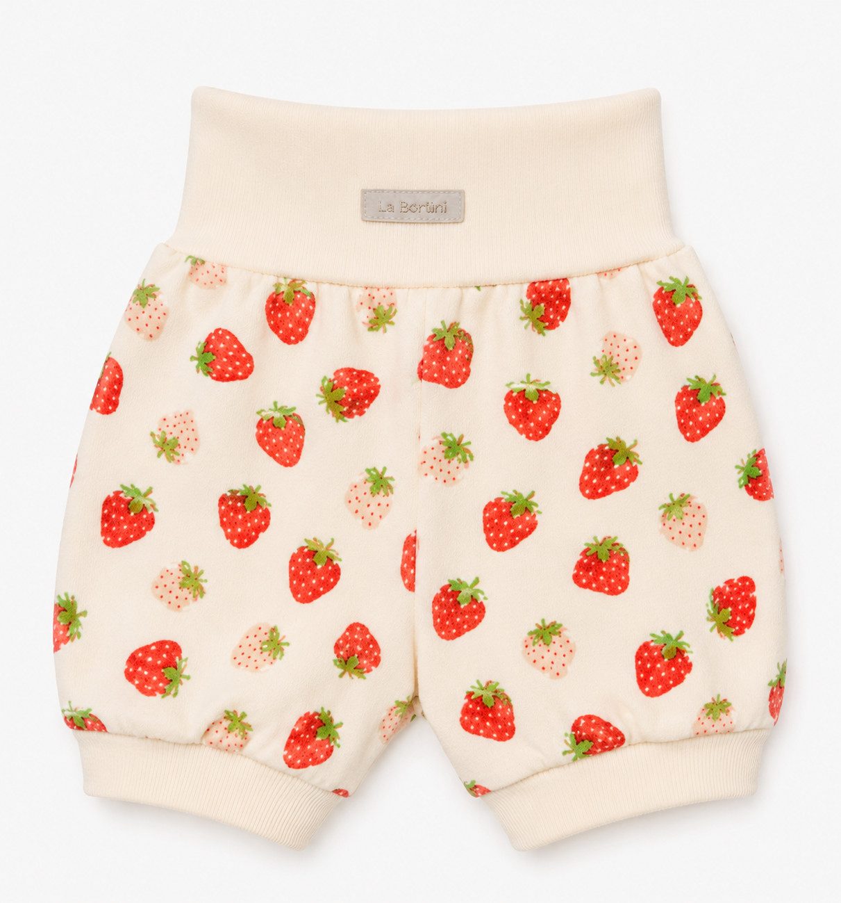 La Bortini Shorts Baby Pumpshorts kurze Sommer Hose mit Erdbeeren-Muster sommerlich, kurz, gemustert, 44 50 56 62 68 74 80 86 92 98