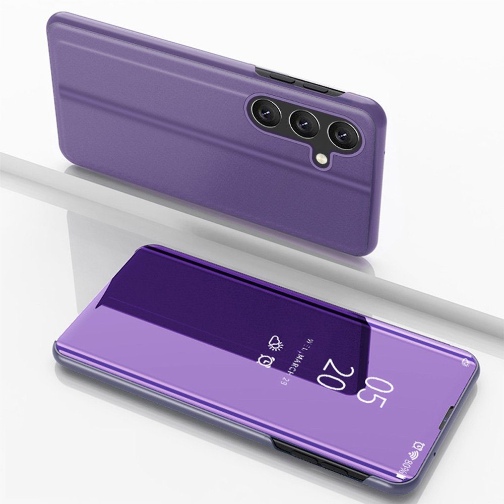 FITSU Handyhülle Spiegelhülle für Samsung Galaxy S26 Handytasche Flipcase 6,3 Zoll, Schlanke Klapphülle, elegantes Flipcase, Handyhülle mit Standfunktion