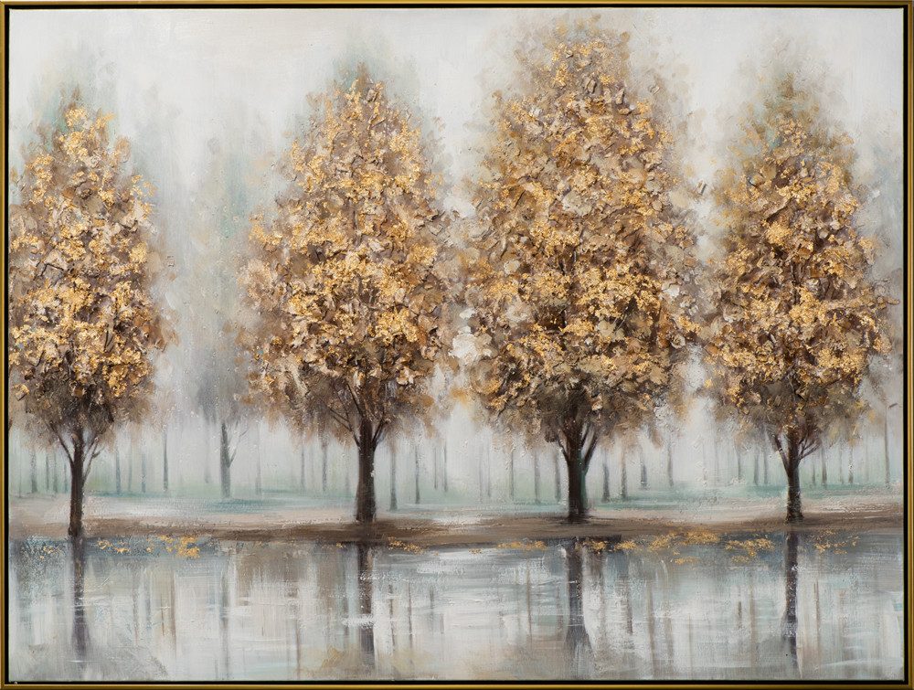 ArtUniverse Gemälde Leinwandbild Goldbäume 92,5 x 122,5 cm, Naturmotiv