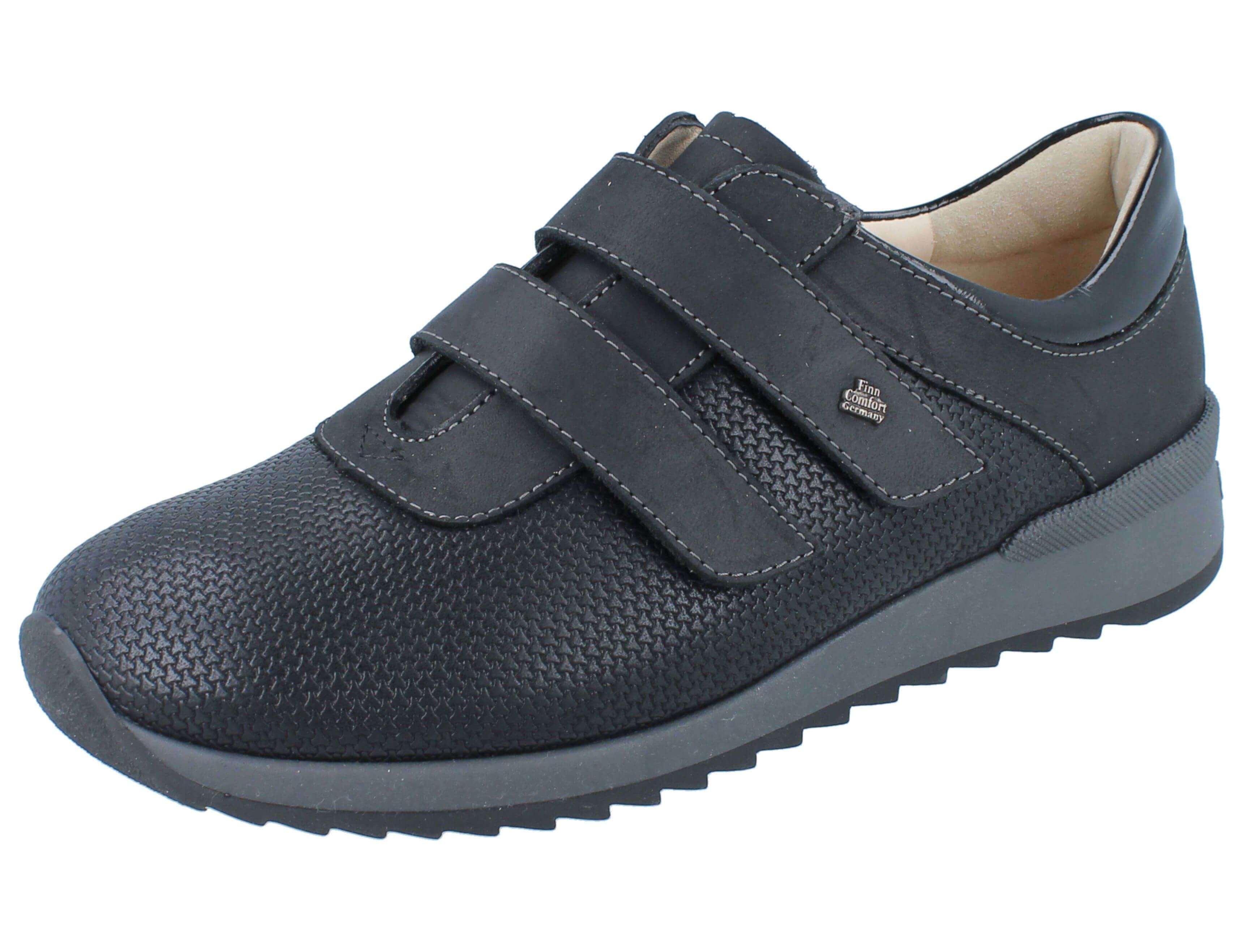 Finn Comfort FINN COMFORT FinnStretch Ivrea Damen Kletthalbschuhe schwarz Schnürschuh Wechselfußbett