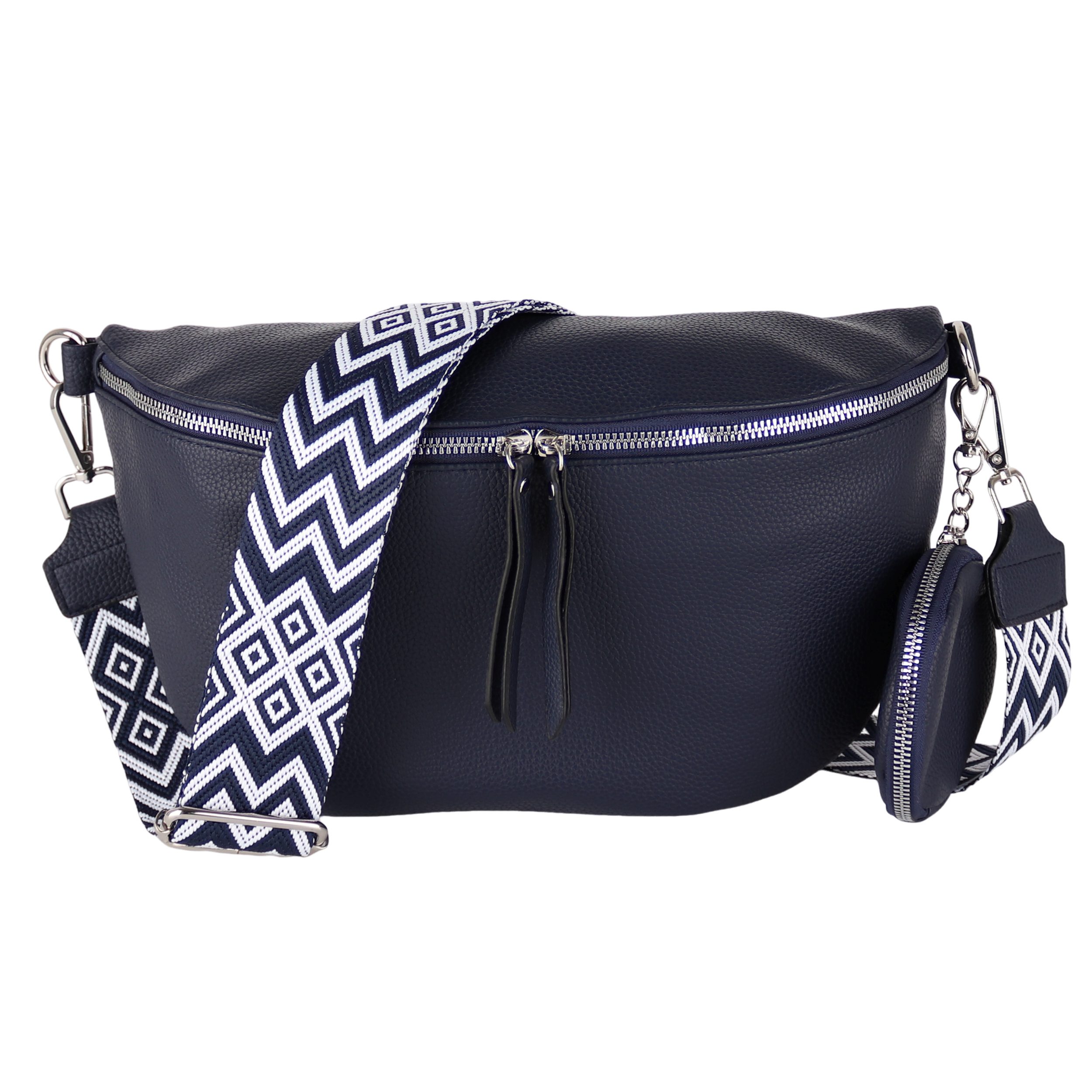 MIRROSI Bauchtasche Damen Сумки, Umhängetasche, Brusttasche, 33x20x10cm oder 24x14x7cm (Schultertasche aus Veganleder für jeden Anlass), Crossbody Bag, Bohemian gemusterten & verstellbaren Schulterriemen