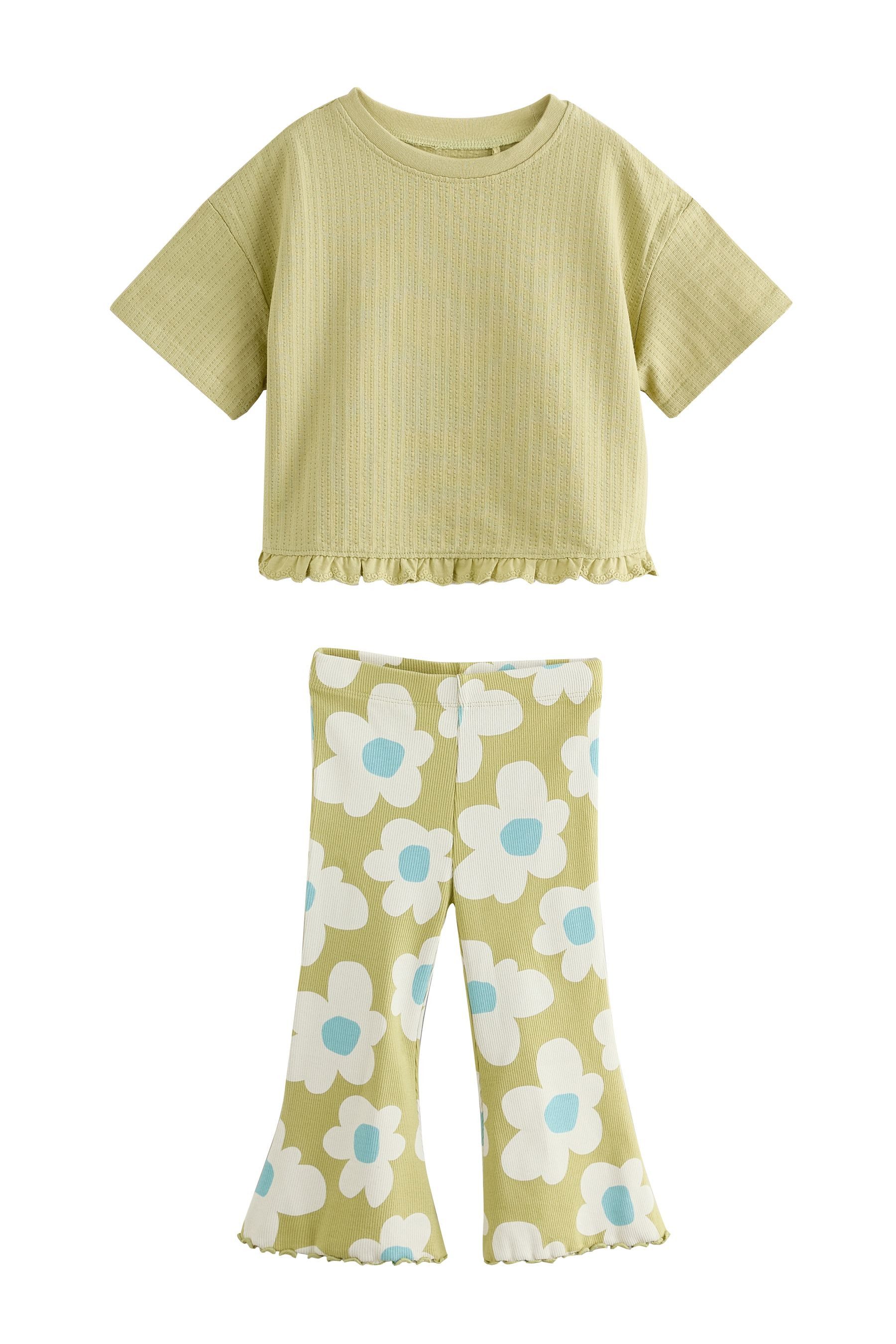 Next Shirt & Leggings Kurzarmoberteil und Schlagleggings (2-tlg)