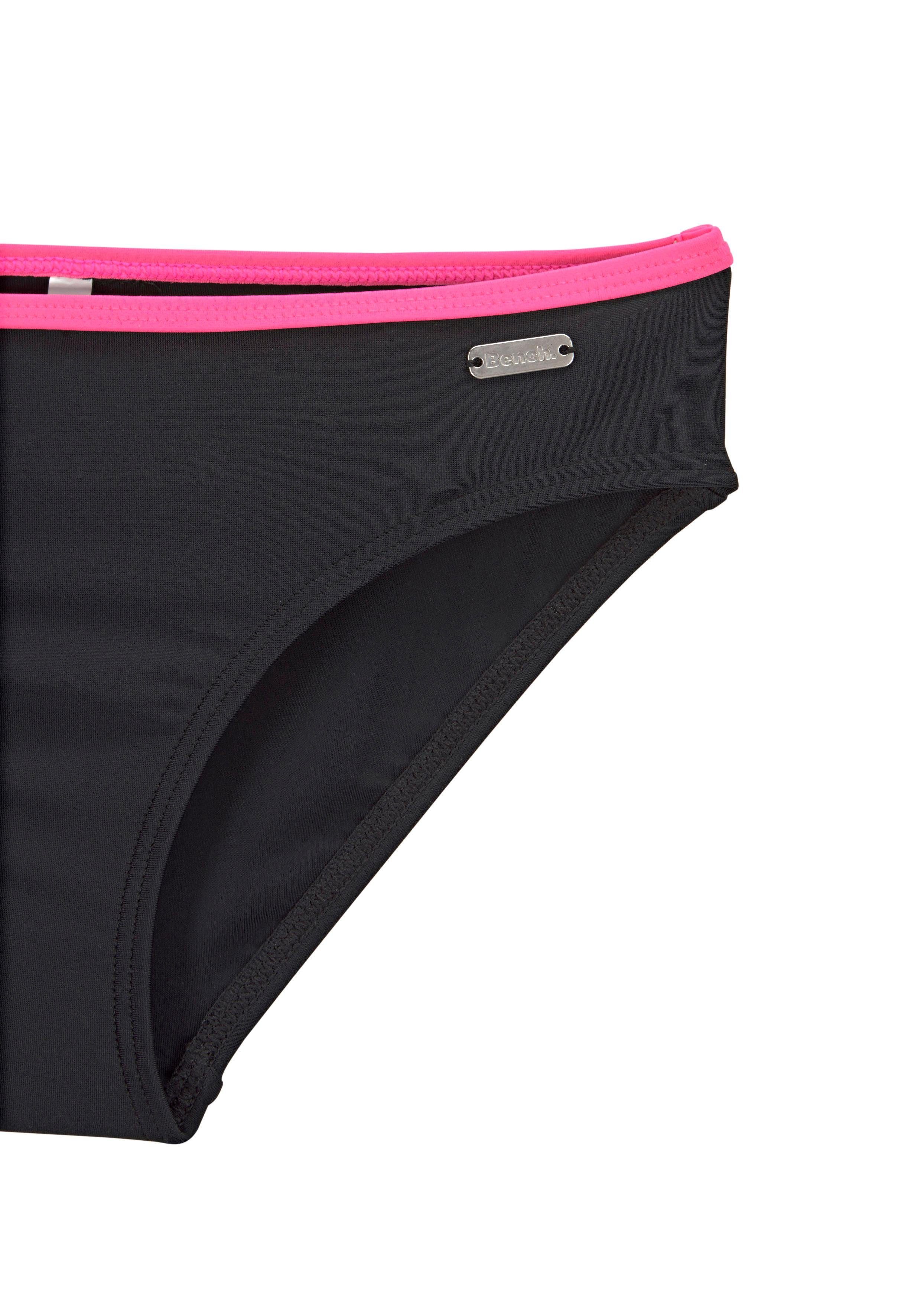 Bustier-Bikini Bench. mit pinken Kontrastpaspeln