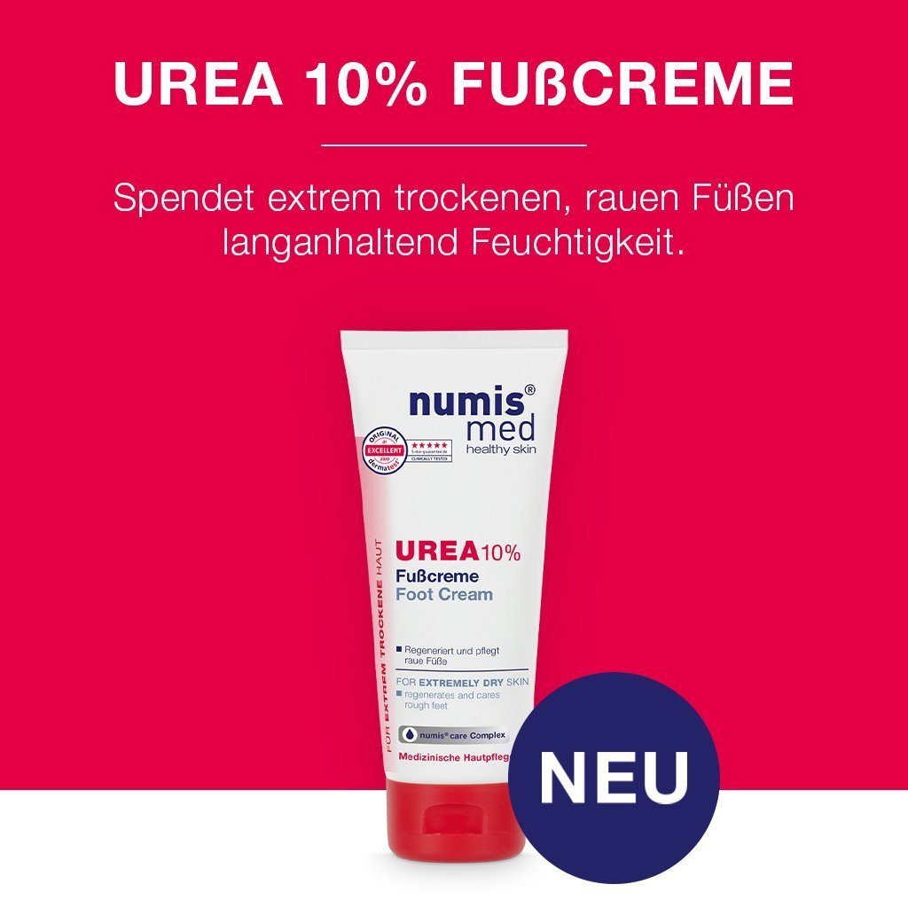 - 1x Füße Urea sehr trockene med raue Fußcreme 10% für Fusscreme 100 Fußcreme 1-tlg. ml, & numis