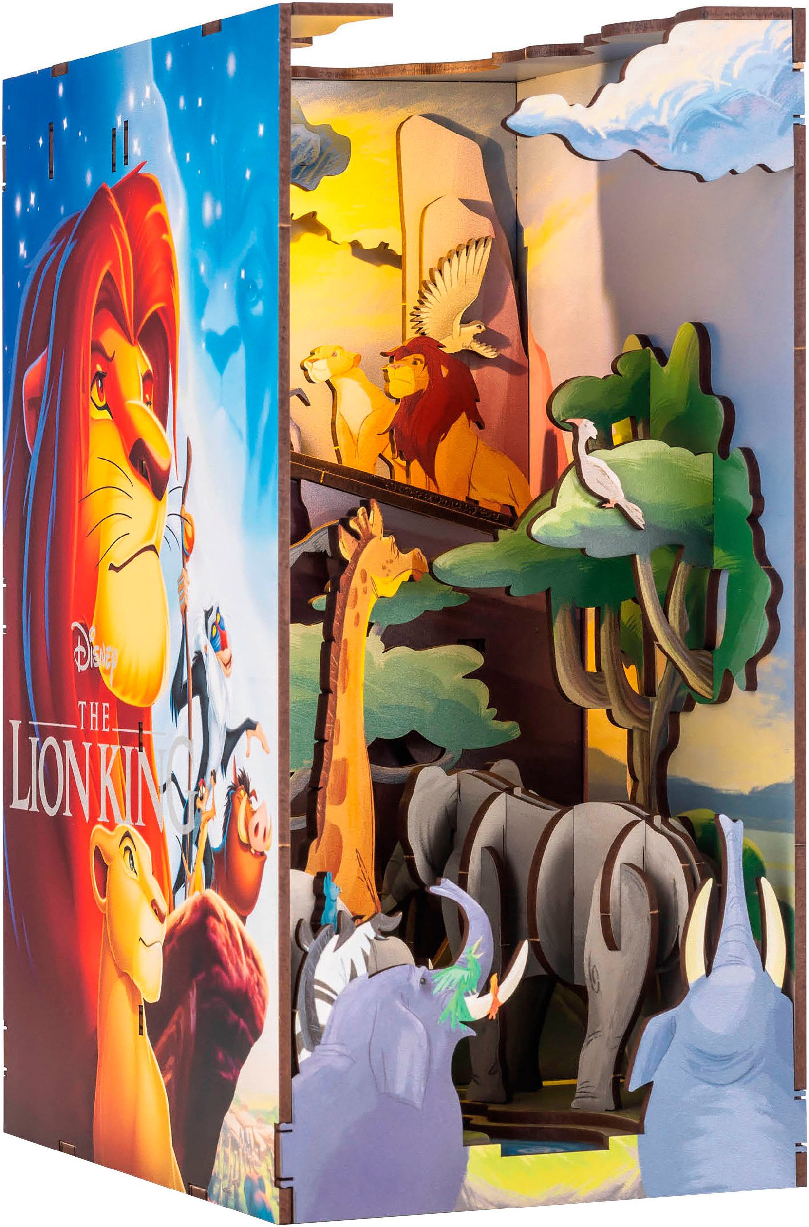 Revell® 3D-Puzzle Book Nook, Tiny Adventures Disney König der Löwen, 82 Puzzleteile, Buchstütze; mit LED-Beleuchtung