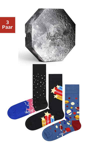 Happy Socks Socken (3-Paar) mit verschiedenen Weltraummotiven