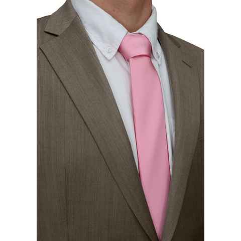 Fabio Farini Krawatte einfarbige Herren Schlips - Unicolor Krawatte in 6cm oder 8cm Breite (Unifarben) Schmal (6cm), Rosa perfekt als Geschenk