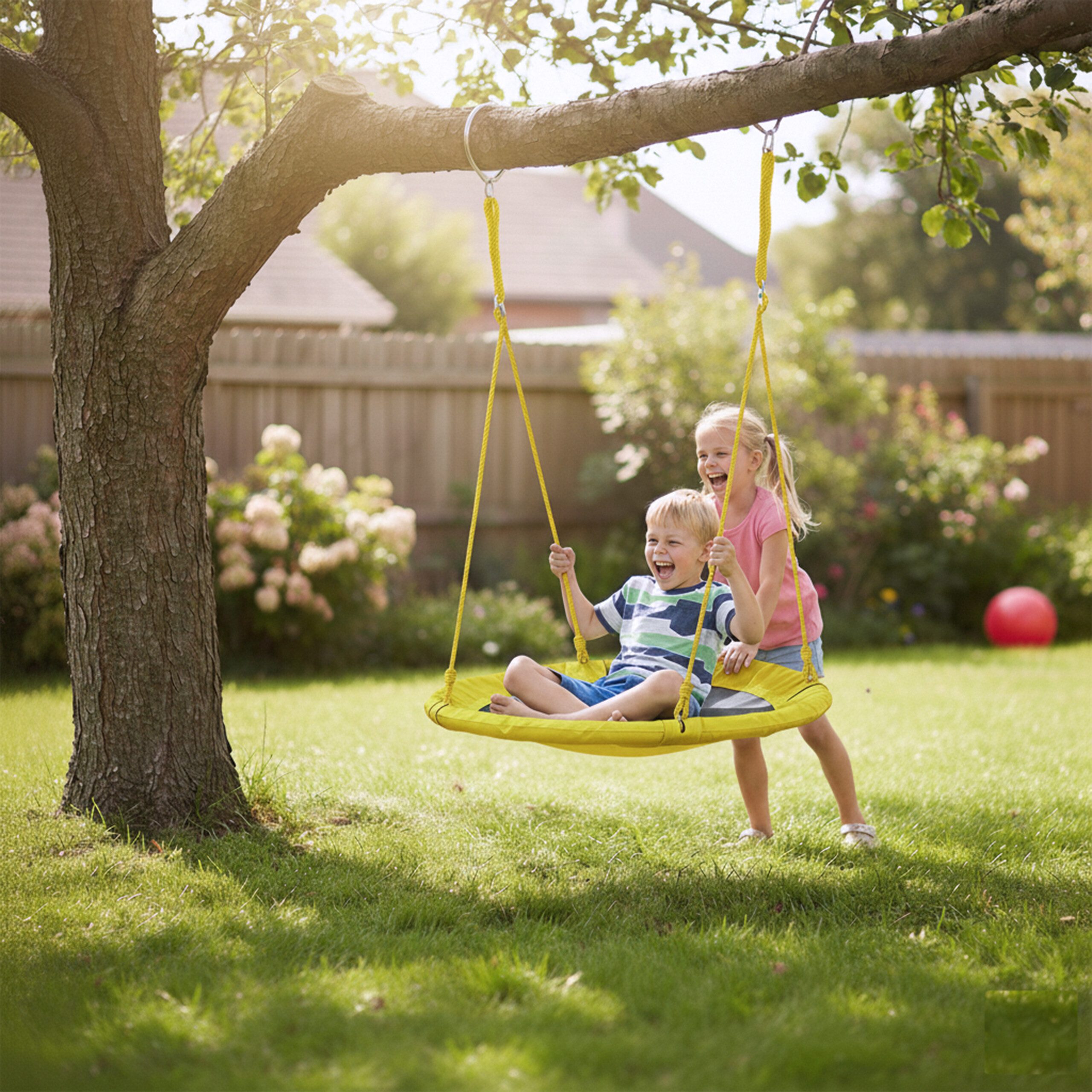 relaxdays Nestschaukel 90 cm, gelb