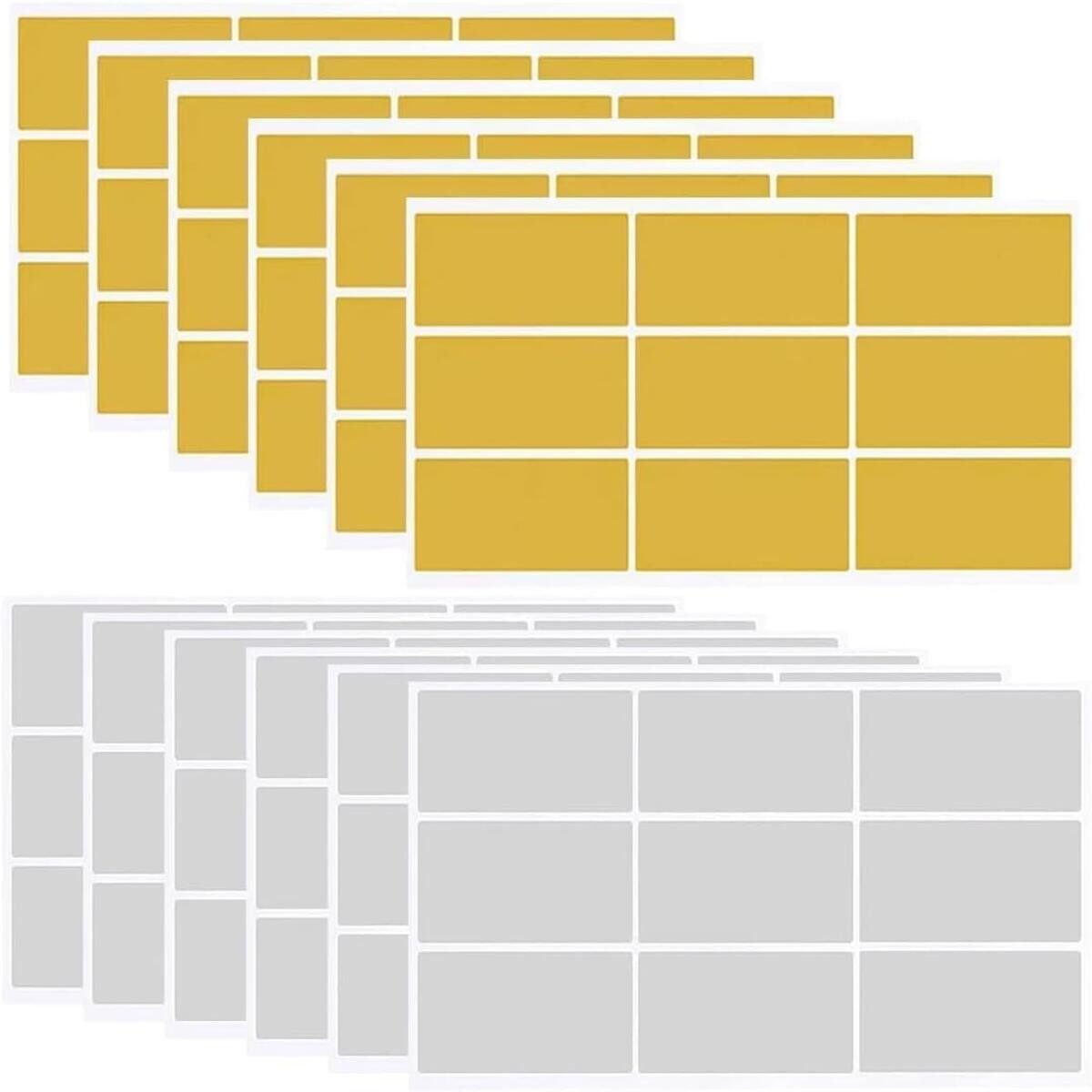 FELIXLEO Aufkleber 200 Rubbelaufkleber Rechteck Scratch Sticker für Party DIY 23x42mm, (200tlg)