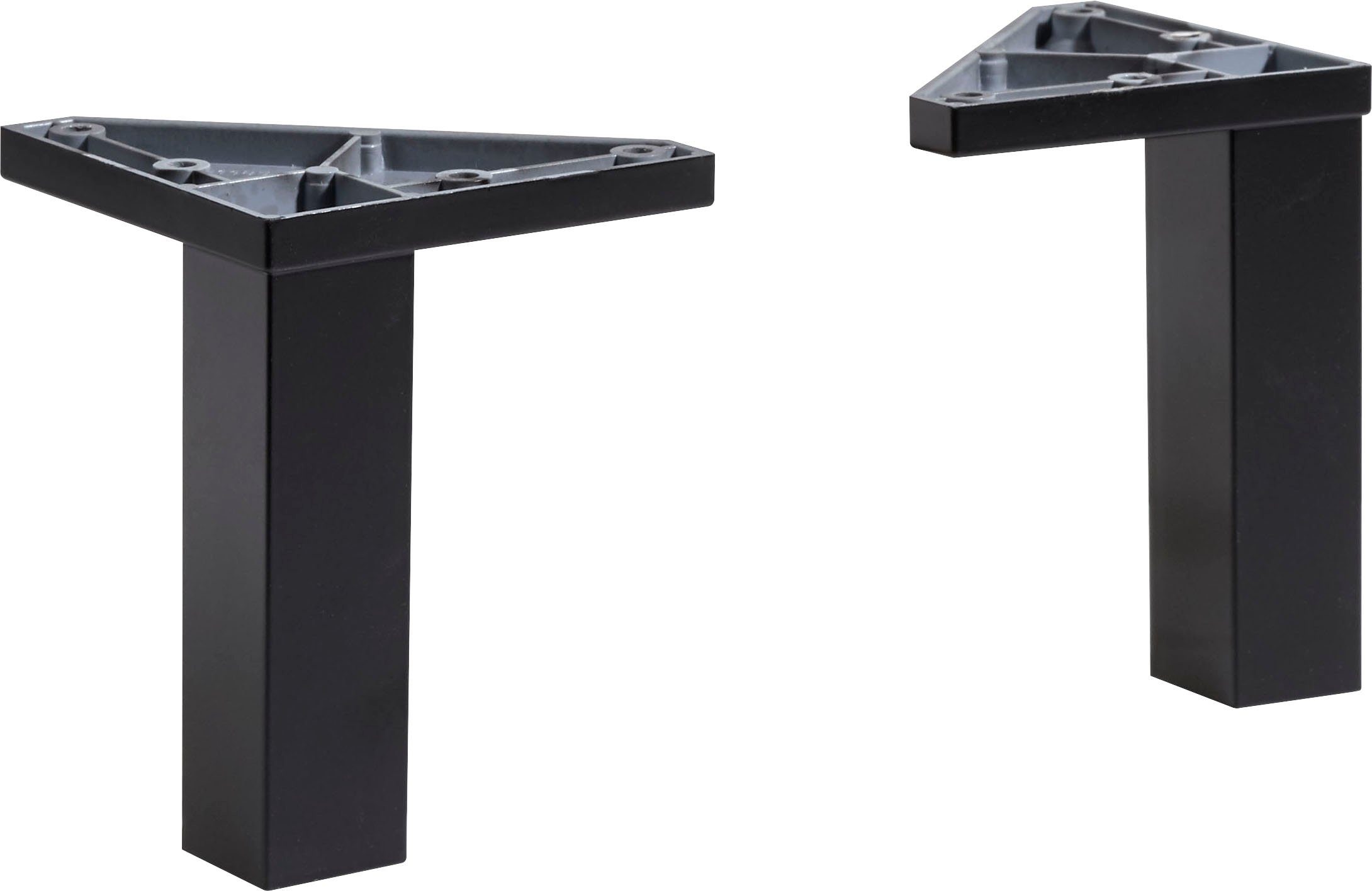 Saphir Мебельfuß Quickset Fuß-Set, 2er Set Ножки для мебели eckig, Schwarz, 10 cm hoch, (2-St), Мебельbeine aus Kunststoff, 2 Stück Badmöbel-Füße, Füße für Мебель