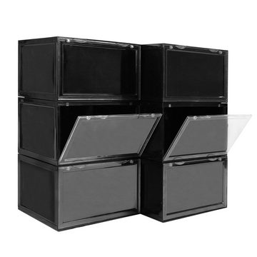 PUCHIKA Schuhbox Typ-D, Aufbewahrungsbox stapelbar, 6er Set, bis EU48
