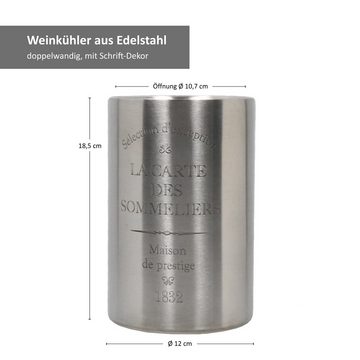 MamboCat Weinkühler Weinkühler aus Edelstahl matt gebürstet 18,5 cm - 22092821