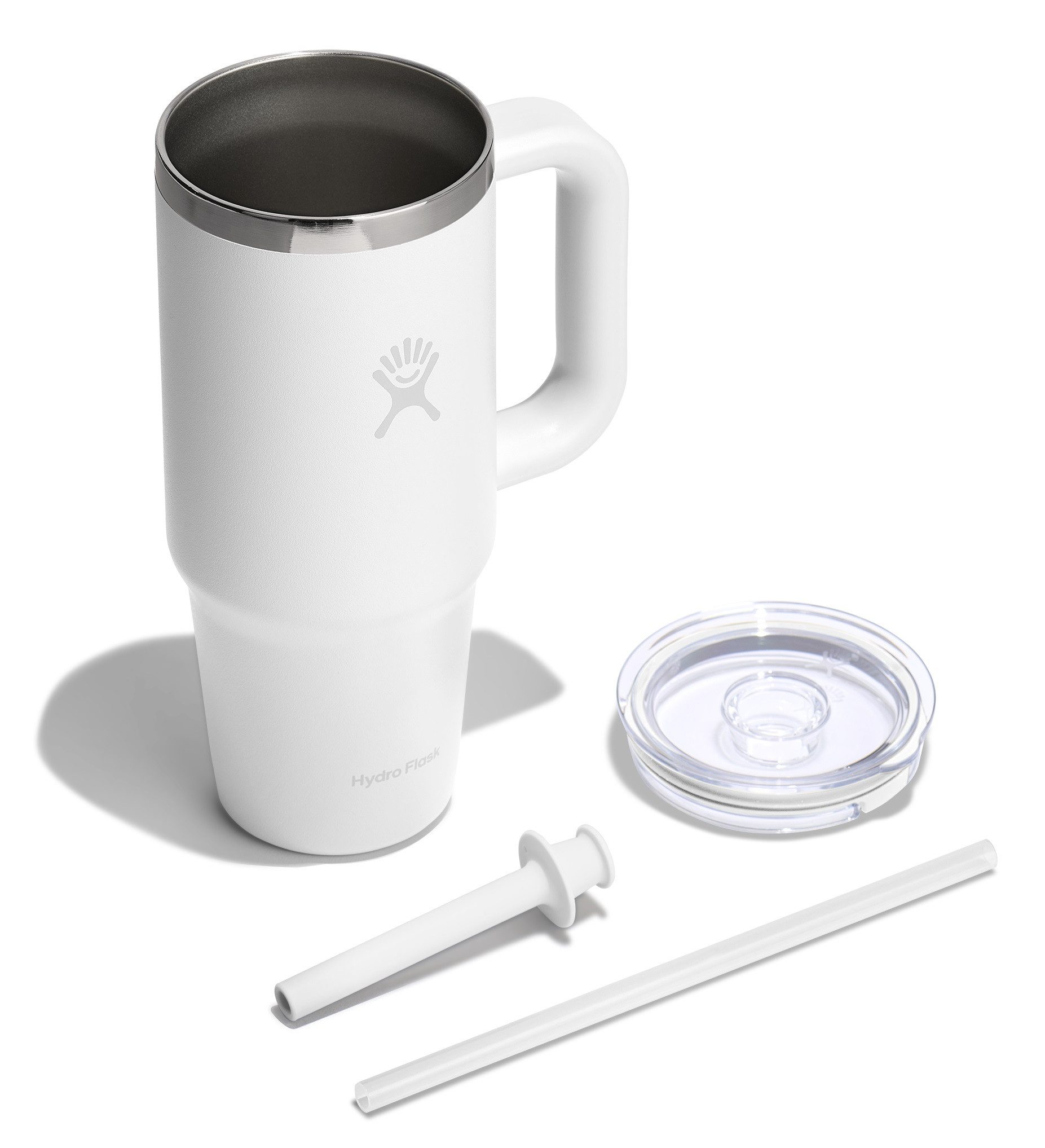 Hydro Flask Thermobecher 24 OZ Travel Tumbler Clear Lid, 710 ml, 1-tlg., Edelstahl, Kompatibel mit Eindrückzubehör der Größe Medium