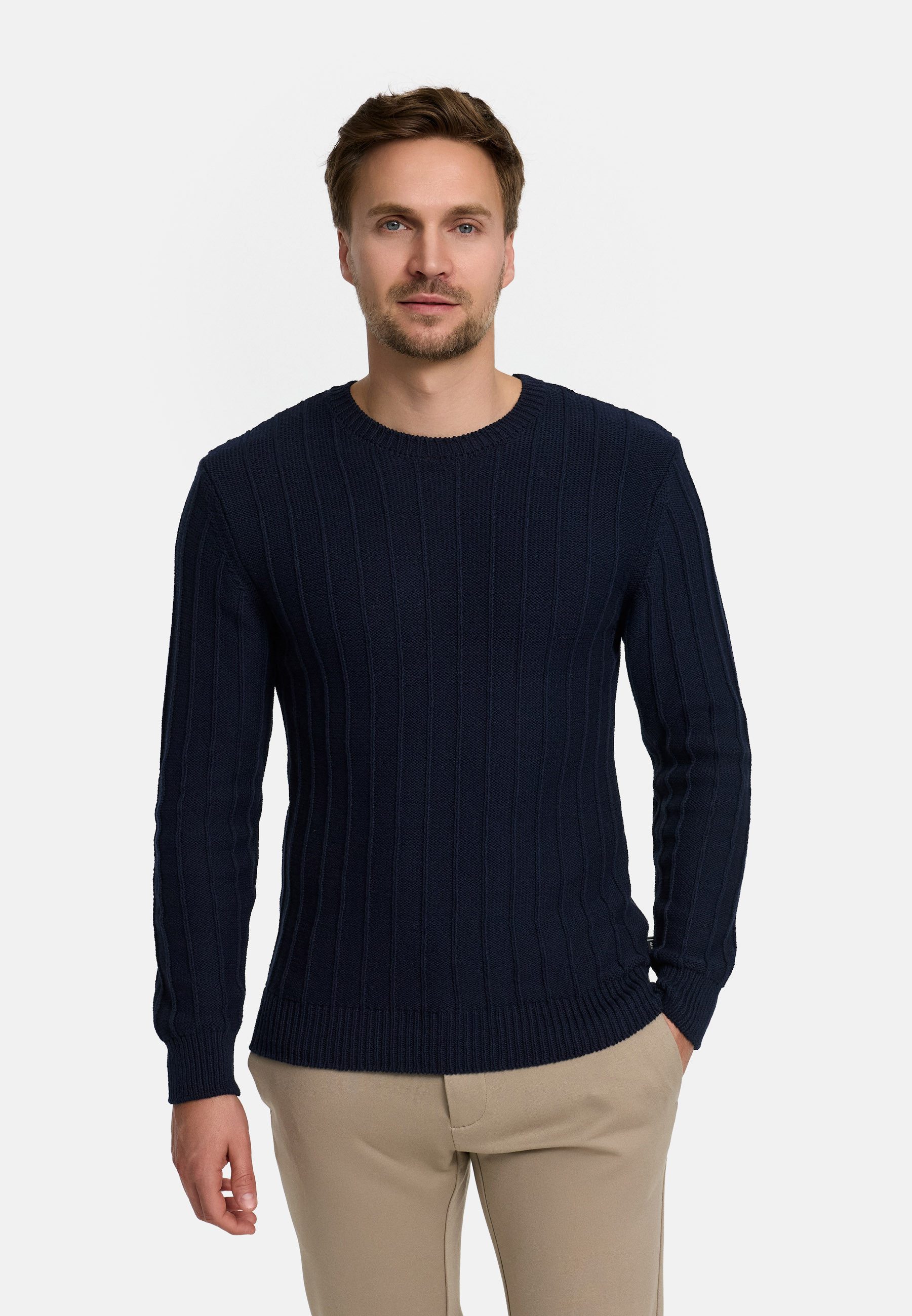 Jeff Strickpullover Herren JFTruman crew Pullover Herrenpullover aus 100 % Baumwolle gefertigt