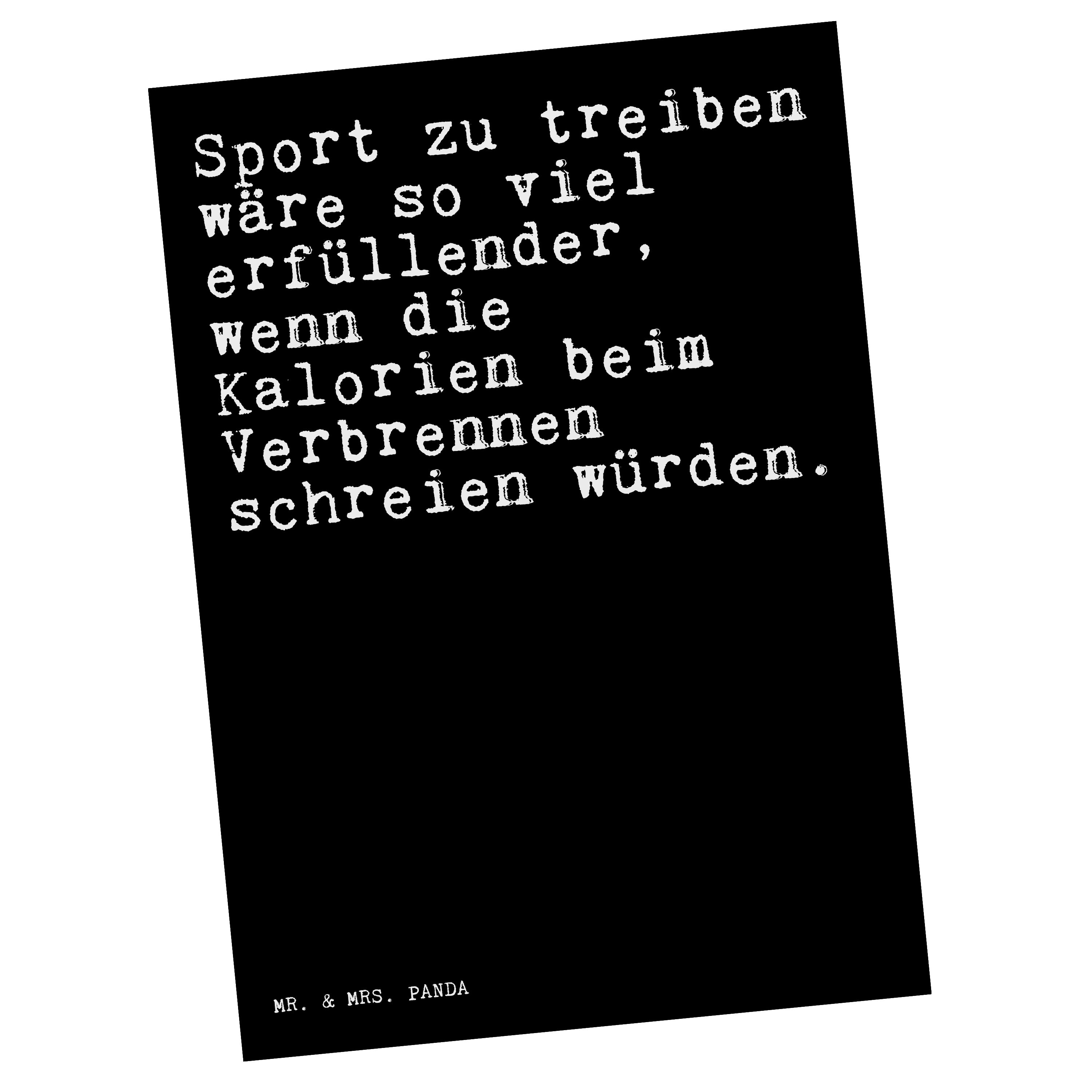 Mr. & Mrs. Panda Postkarte »Sport zu treiben wäre... Schwarz