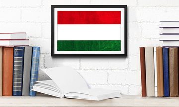WandbilderXXL Bild mit Rahmen Ungarn, Flagge, Wandbild, in 4 Größen erhältlich