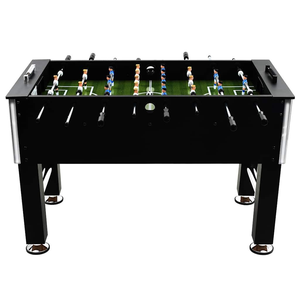 furnicato Tischfußballspiel Fußballtisch Schwarz 140 x 74,5 x 87,5 cm MDF und Stahl, Höhenverstellbarer Kickertisch mit rutschfesten Griffen für Gruppen
