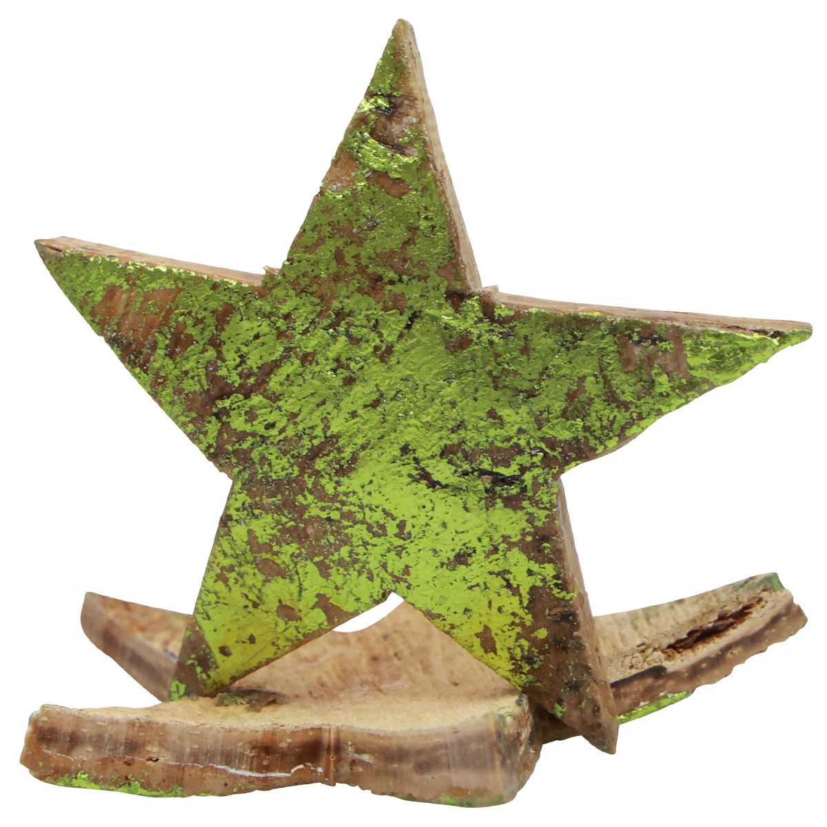 Viana Weihnachtsmann Kokossterne Weihnachtsdeko Grün Metallic 50 Stück Ø5cm -