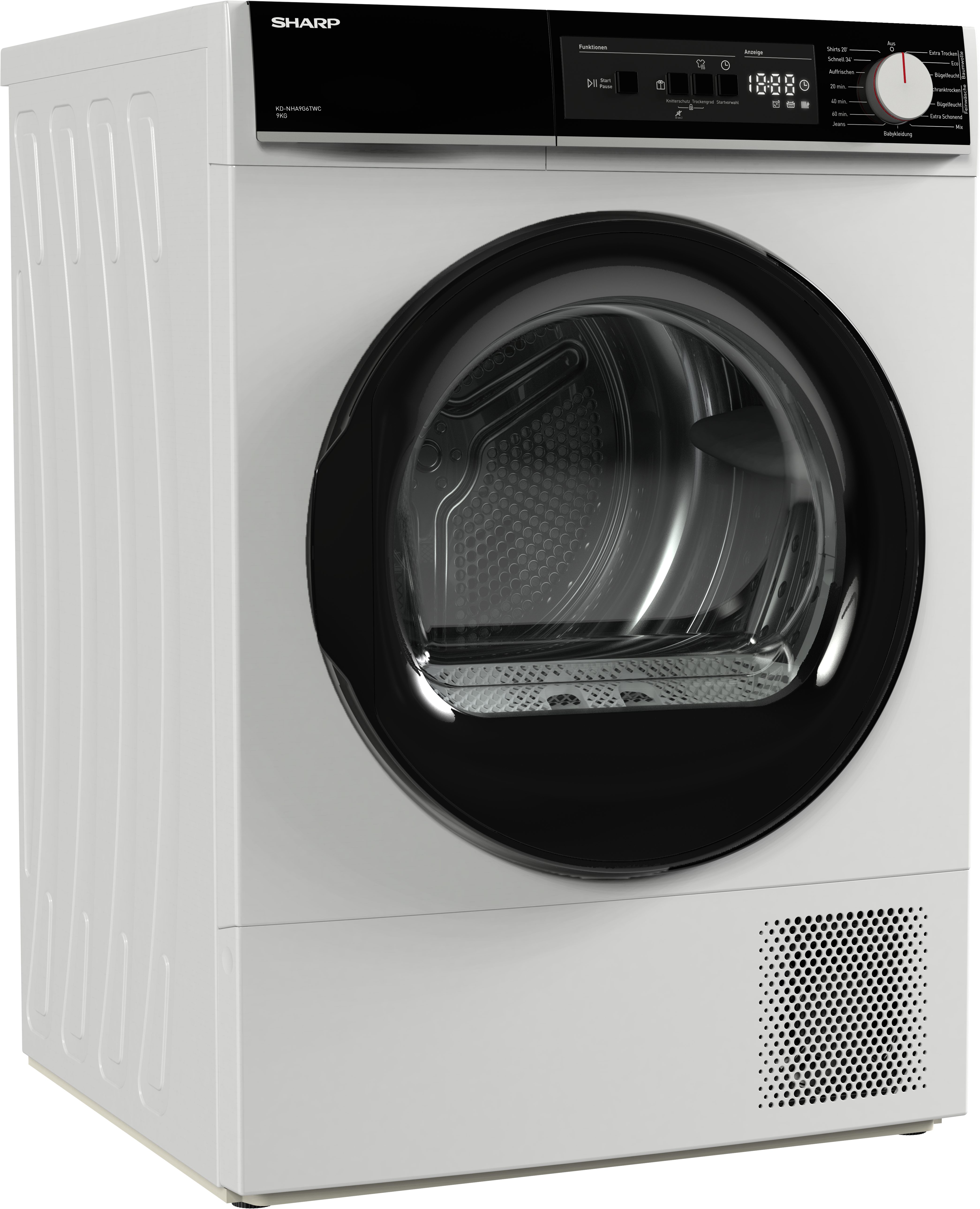 Sharp Wärmepumpentrockner KD-NHA9G6TWC-DE, Zwei-Wege-Trommelrotation reduziert Verwicklungen