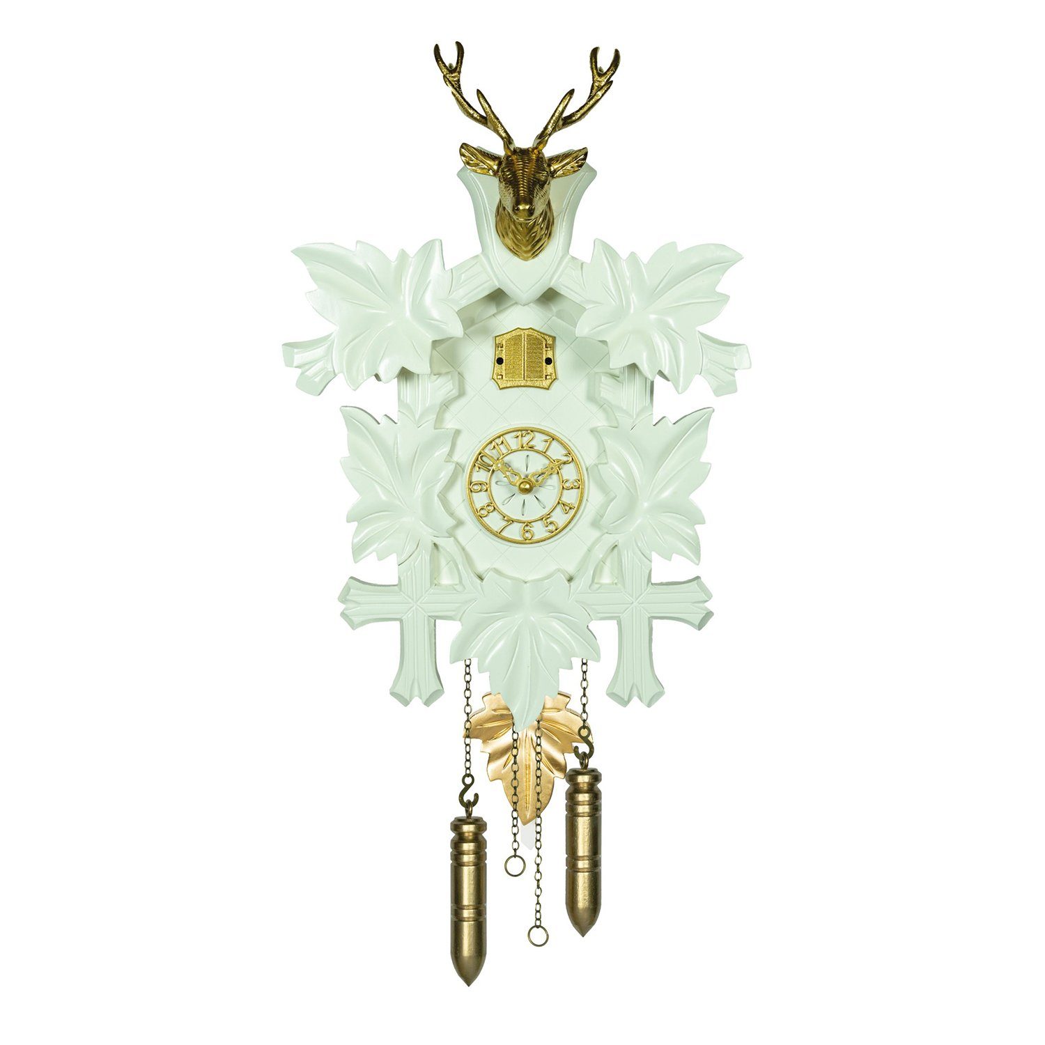 Selva Technik Wanduhr Kuckucksuhr Effectline Silber - weiß