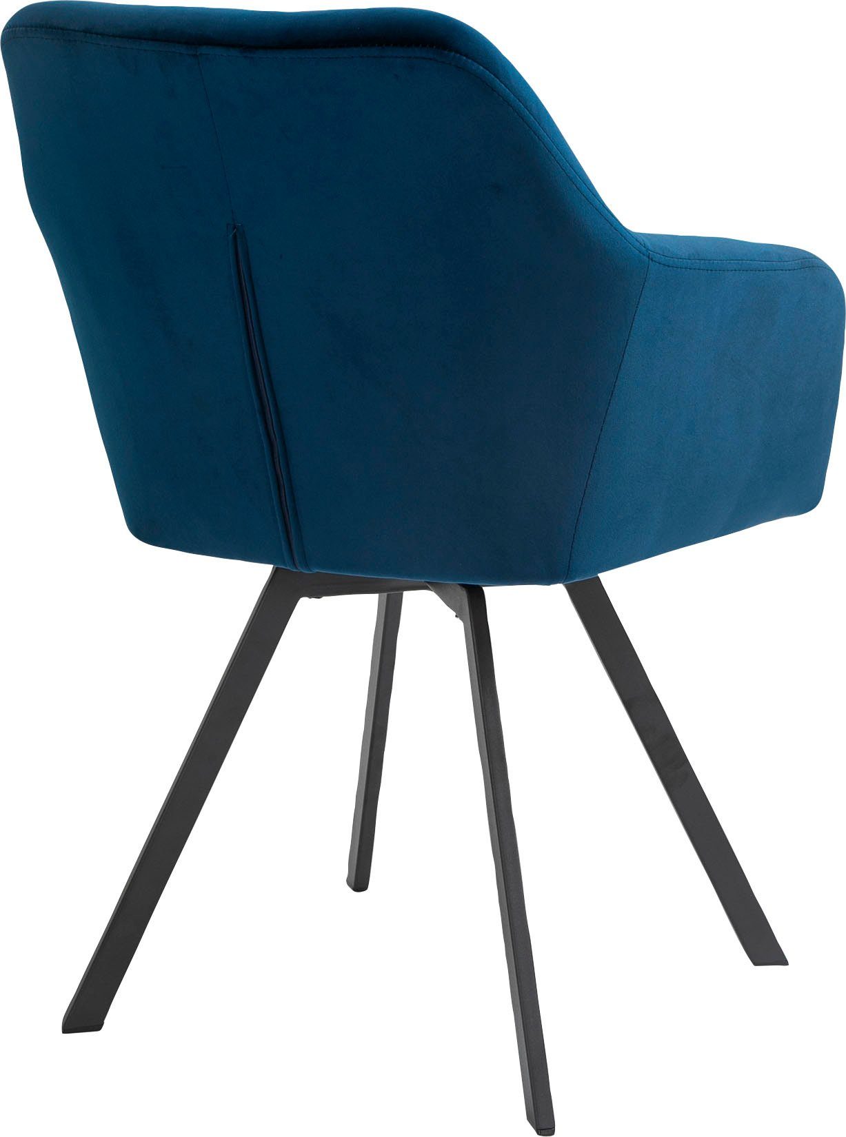 SalesFever Armlehnstuhl (1 Blau/Schwarz St), Drehplatte unter der 360° Sitzfläche Blau 