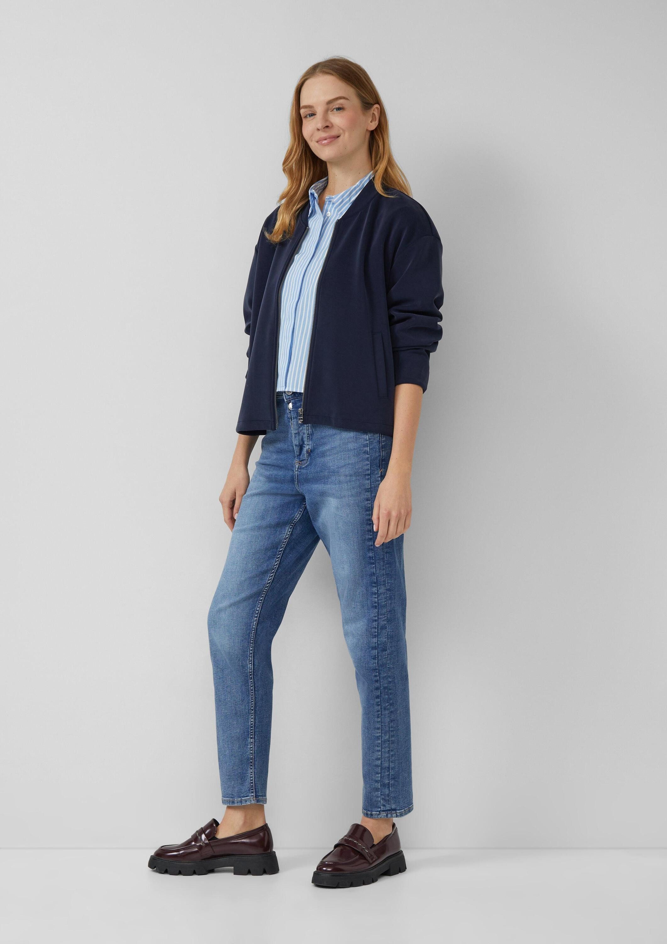 s.Oliver Langarmbluse Bluse Gestreifte Popeline-Bluse im Boxy Fit