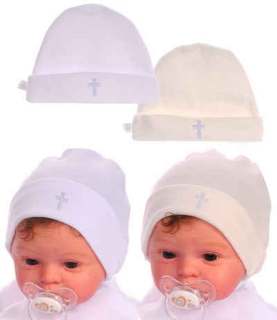 La Bortini Erstlingsmütze Mütze Taufmütze für Neugeborene Baby und Kinder