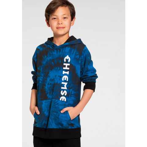 Chiemsee Kapuzensweatshirt in cooler Batikoptik mit Logo-Druck