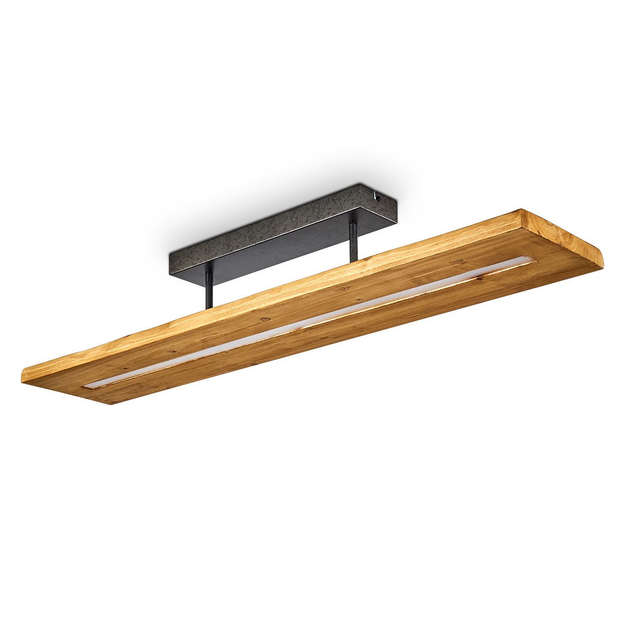 hofstein Deckenleuchte »Volano« dimmbare Deckenlampe aus dunklem Holz und M günstig online kaufen