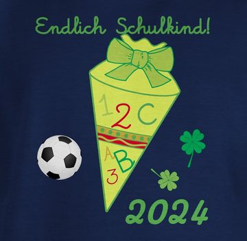Shirtracer T-Shirt Endlich Schulkind 2024 Schultüte ABC gelb/grün Einschulung Junge Schulanfang Geschenke