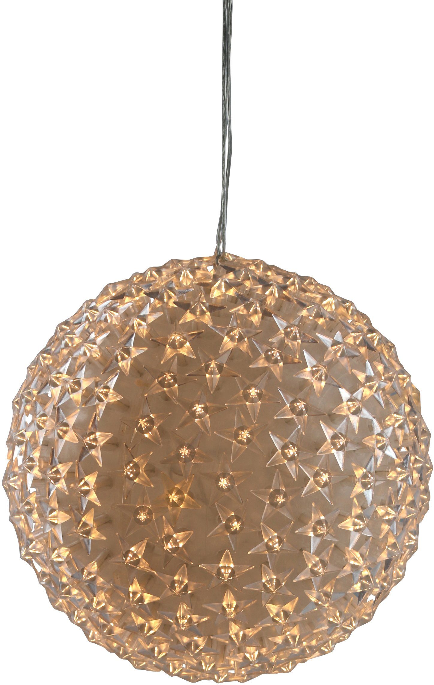AM Design LED Dekolicht, LED fest integriert, Warmweiß, LED Kugel mit Sternen, Weihnachtsdeko aussen