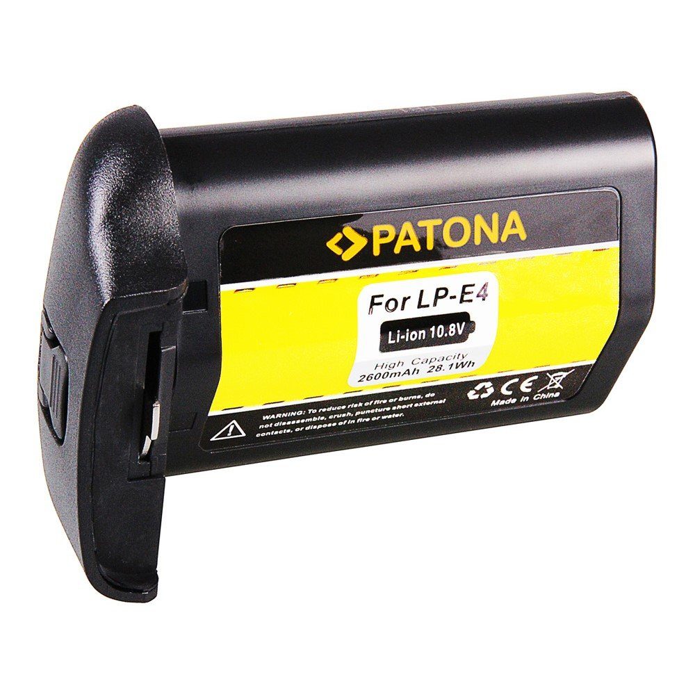 Patona Akku für Canon LP-E4 LPE4 Kamera-Akku Ersatzakku Kameraakku 2600 mAh  (10,8 V, 1 St), EOS 1D IV Mark III EOS 1Ds