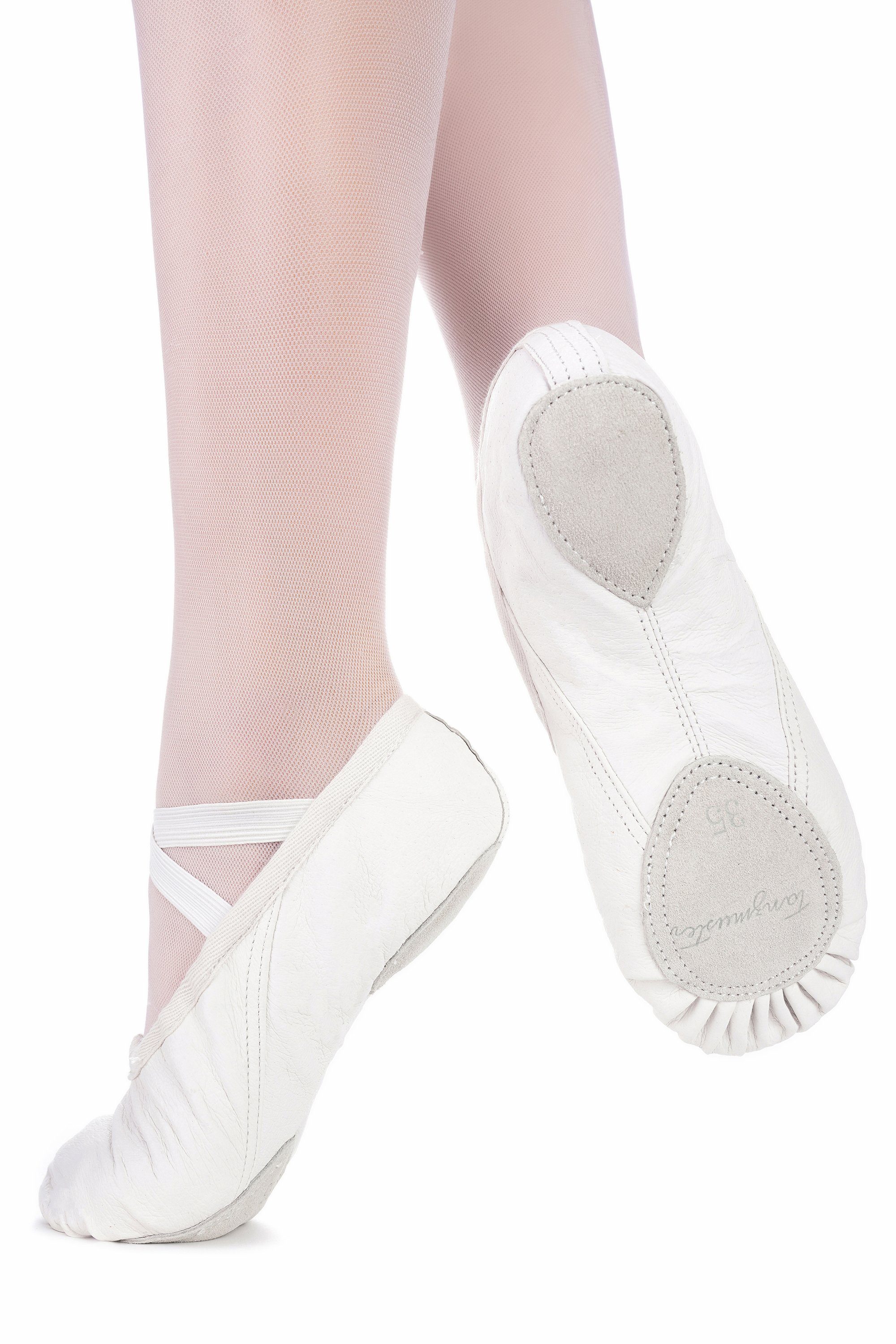 tanzmuster Ballettschuhe Toni aus Leder mit geteilter Ledersohle Tanzschuh Ballettschläppchen für Mädchen