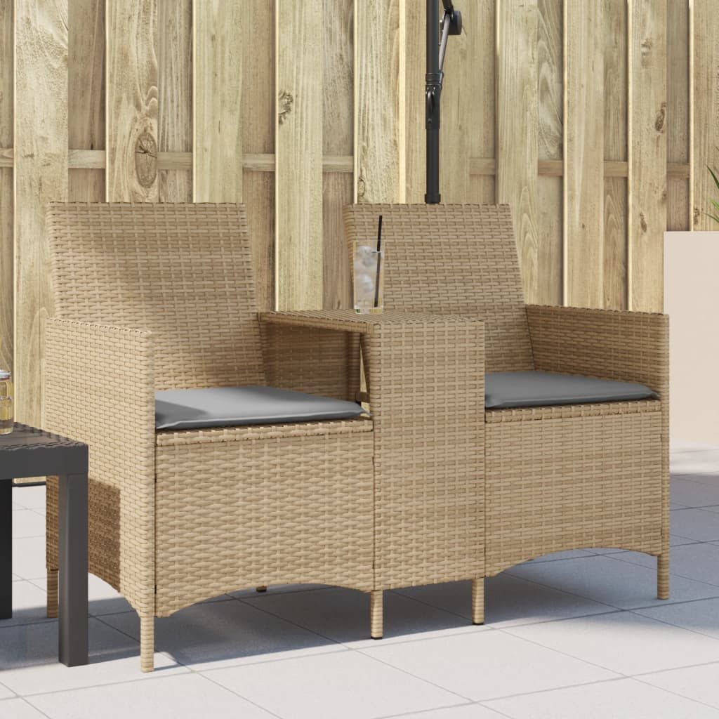 vidaXL Loungesofa Gartensofa 2-Sitzer mit Tisch günstig online kaufen