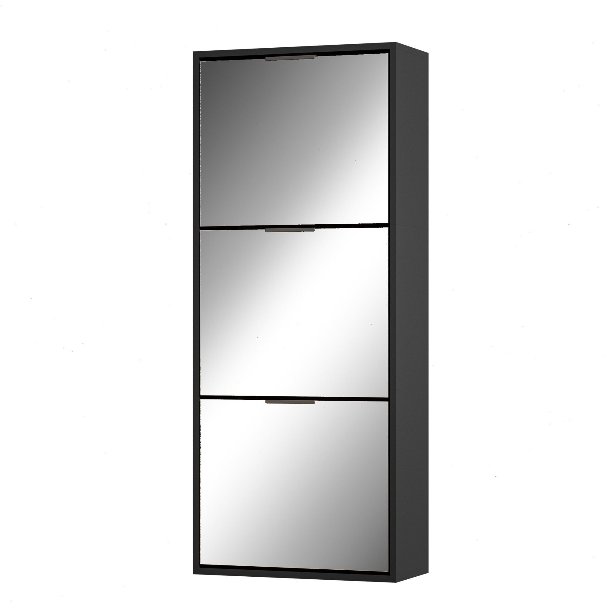 UEV Schuhschrank Spiegelschuhschrank schmal mit 3 klappen flurschrank klapp günstig online kaufen
