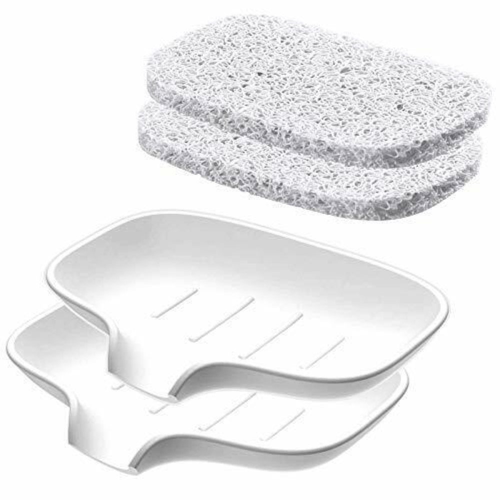 GESMA Seifenablage 4er Set Silikon Seifenhalter: Praktisch und modern., Das Set ist ein Seifenhalter-Set., 2er-Set Silikon-Seifenhalter und Soap Saver Lifts., Effektives Wasserablaufdesign für trockene Seife.