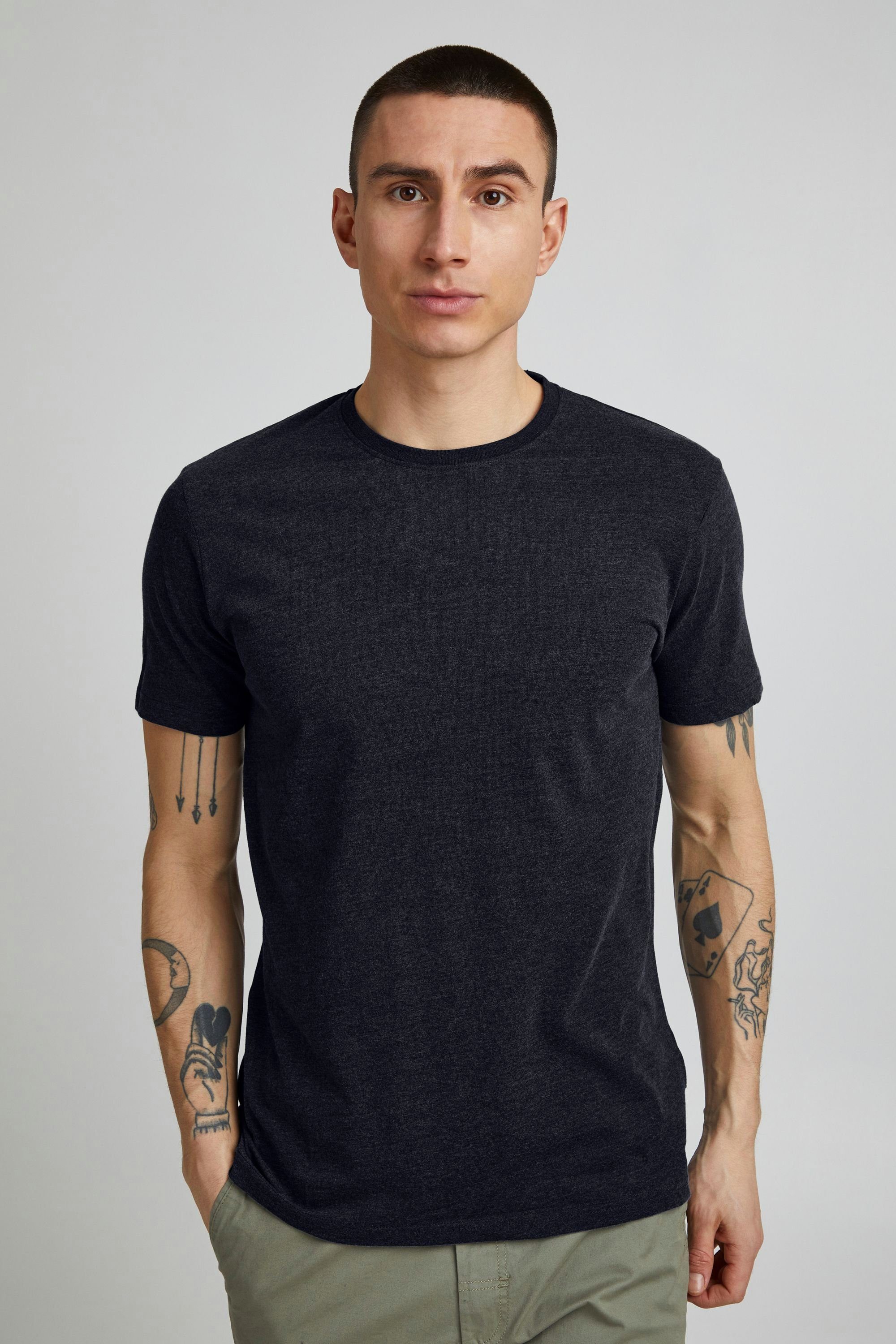 !Solid T-Shirt 6194761, Tee - Rock SS - 21103651 Basic T-Shirt NAVY MELA (7919911)