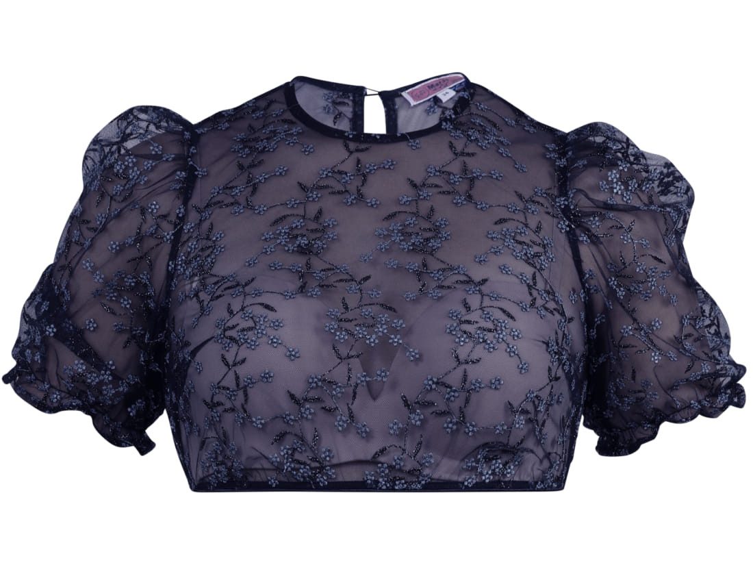 MarJo Dirndlbluse Dirndlbluse Pfarrwerfen dark night vintage blue