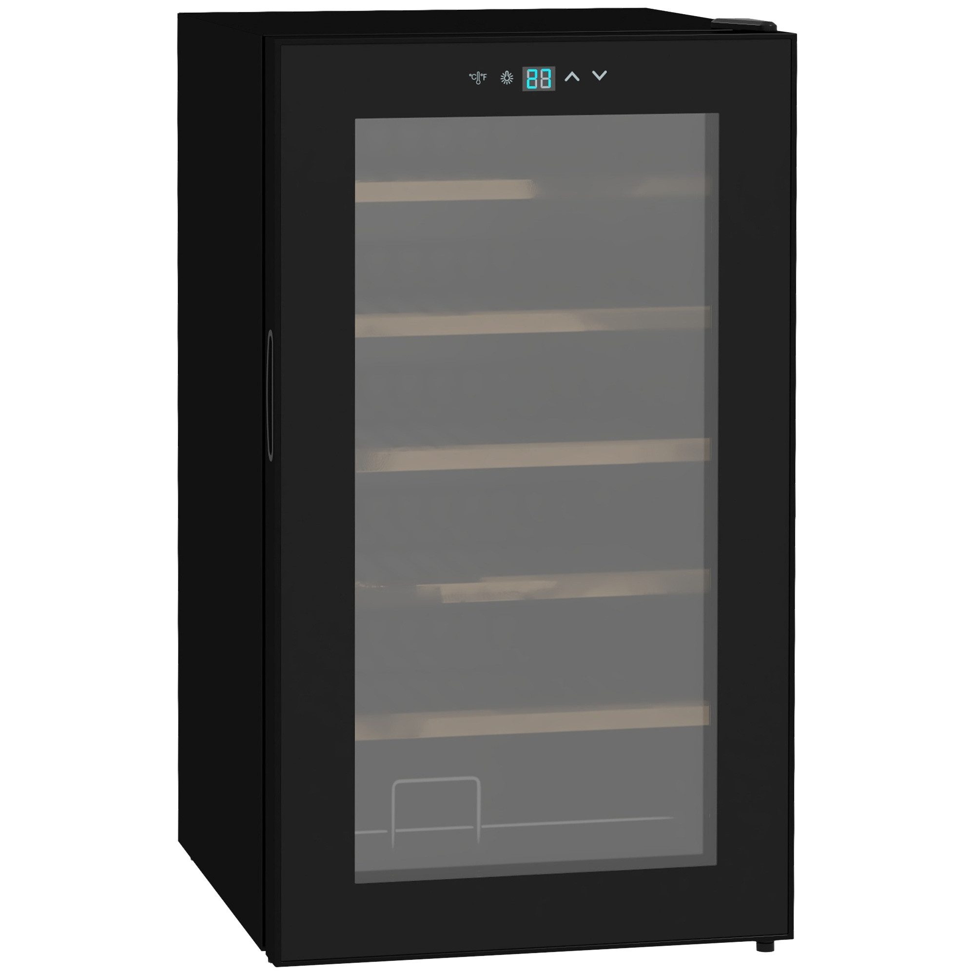 Novzep Weinkühlschrank Weinkühlschrank 24 Flaschen, 5–20 °C, LED-Beleuchtung, kompakt