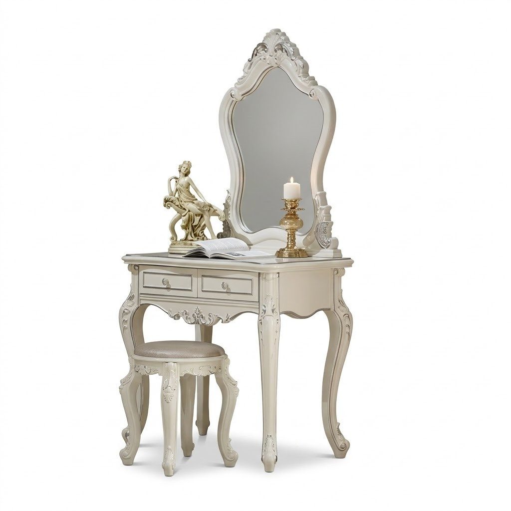 JVmoebel Schminktisch Klassischer Schminktisch in Beige mit elegantem Design SOFORT (Schminktisch), Made in Europa