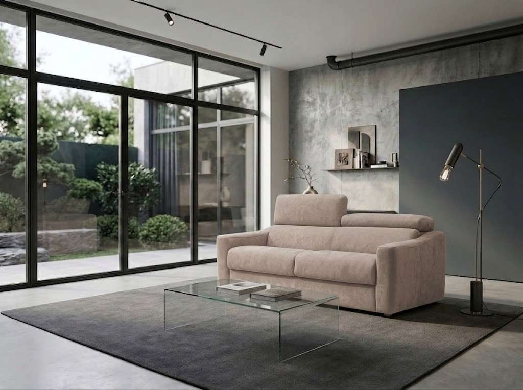Egoitaliano Schlafsofa STRIKE, Made in Italy-Designsofa mit Dauerschlaffunktion,Breite 195 cm, 1 Teile, Bettsofa, Luxus-Microfaser Lederoptik mit verstellbaren Kopfstützen