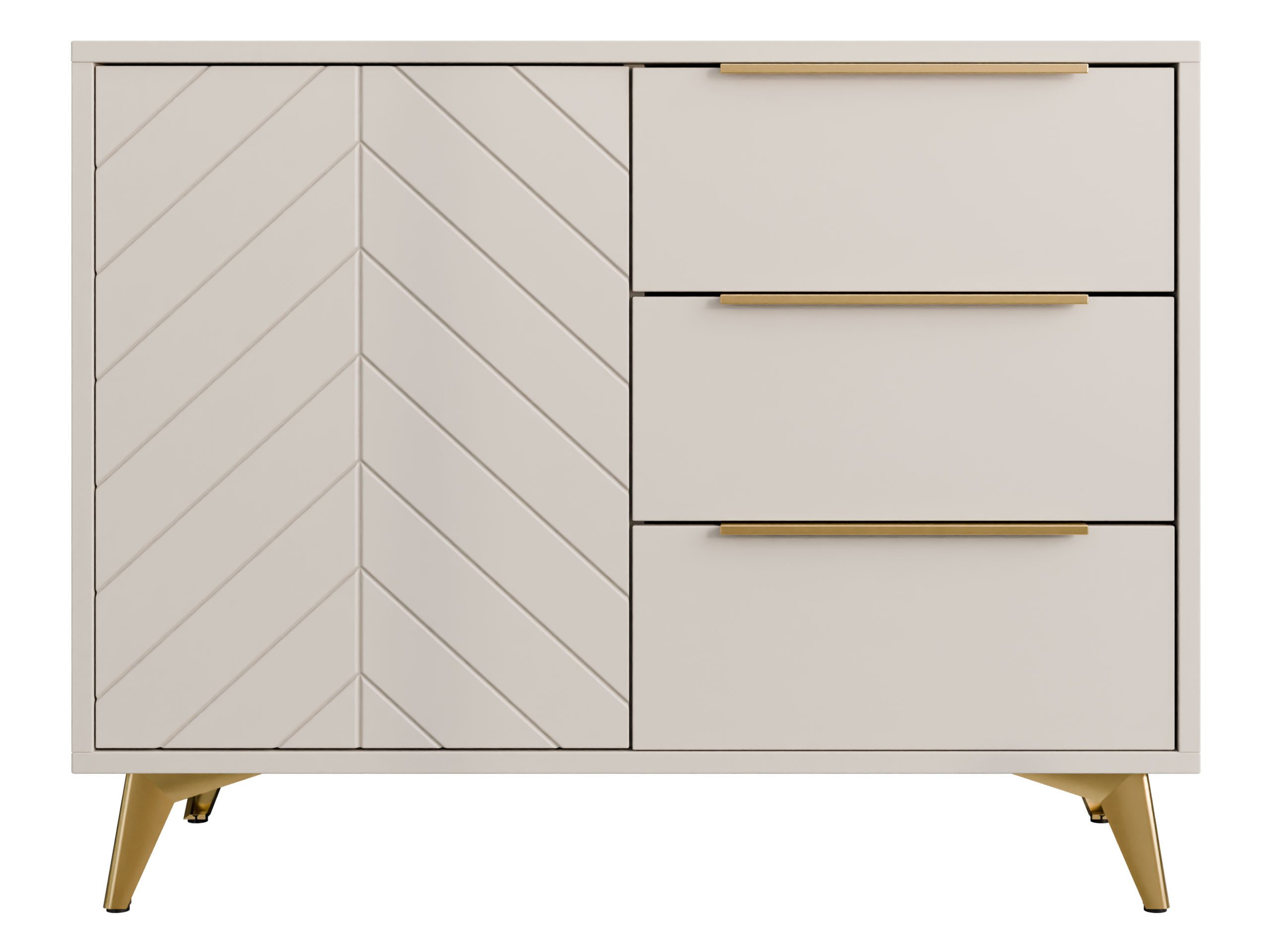 MIRJAN24 Kommode Xylix 100 1D3SZ (mit Drehtür und drei Schubladen), 104x40x80 cm – Bild 4 von 5