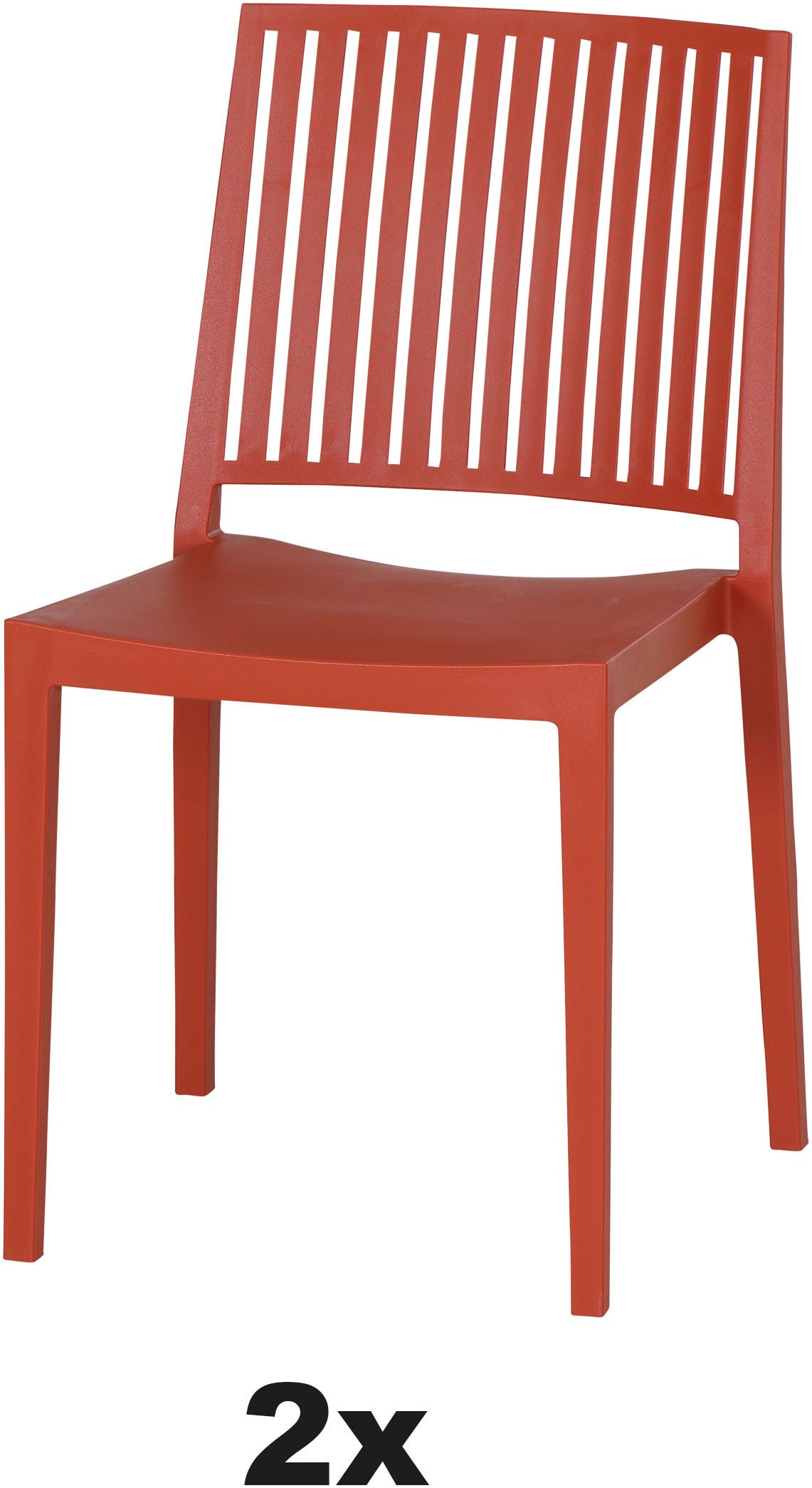 Siena Garden Gartensessel Lane 2er Set Stapelstuhl brick (Set, 2-St), Gestell, Polypropylen/Glasfaser