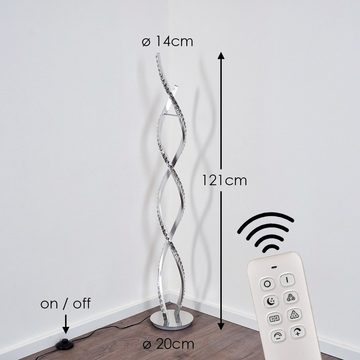 hofstein Stehlampe »Macari« LED Stehleuchte aus Aluminium/Kunststoff in Chromfarben/klar, 3000 Kelvin, 1400 Lumen, Fernbedienung, dimmbar, Farbwechsler, mit Fußschalter