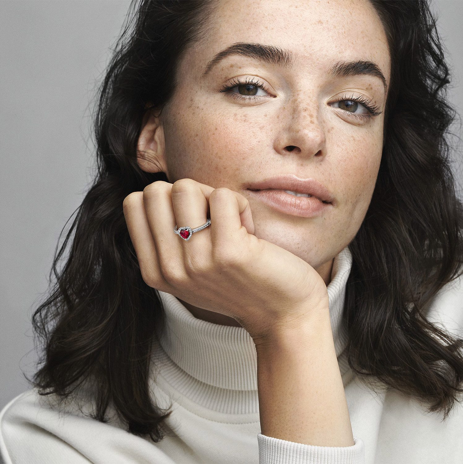 Pandora Silberring DamenErhabenes Rot