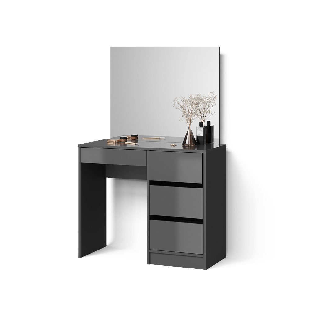 Livinity® Schminktisch Imola, Anthrazit/Anthrazit, 90 cm mit Spiegel günstig online kaufen
