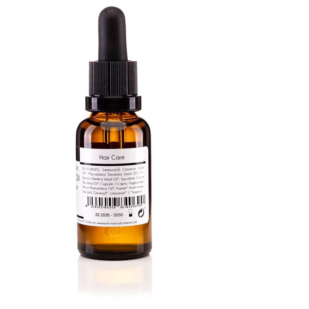 myrto Naturkosmetik Haaröl Bio Summer Hair Oil - Haaröl für strapaziertes Haar, naturreine ätherische Öle, vegan, palmölfrei, nicht-komedogen