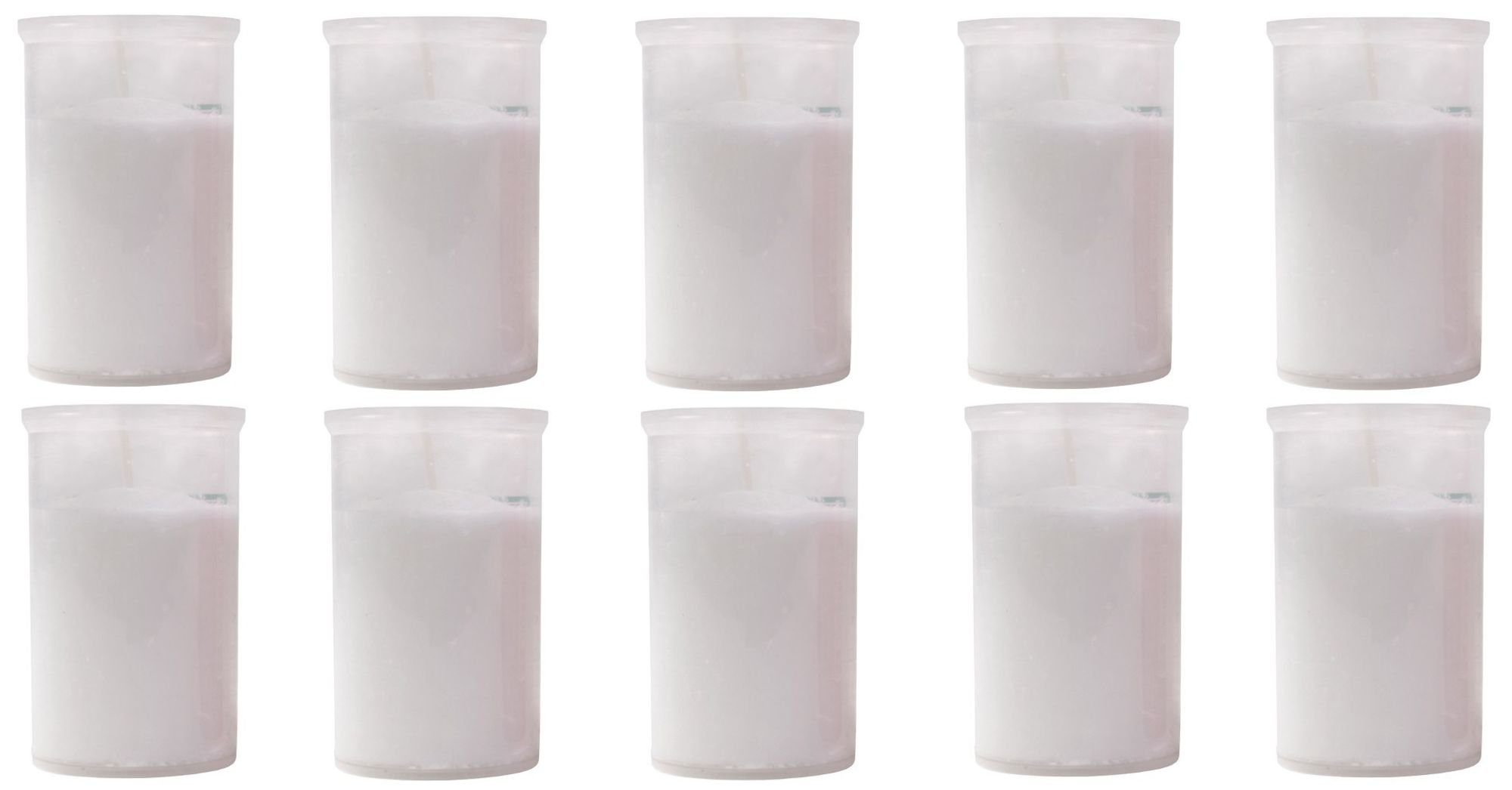 Grabkerze 10x Grabkerzen weiß Tagebrenner Grablicht Trauerkerze Grableuchte