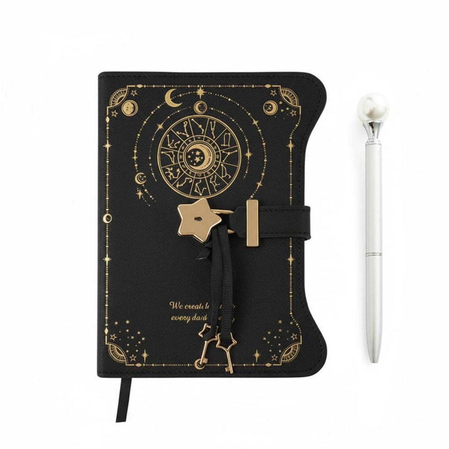 LuxusKollektion Tagebuch Tagebuch mit Schloss & Schlüssel B6 Schwarz